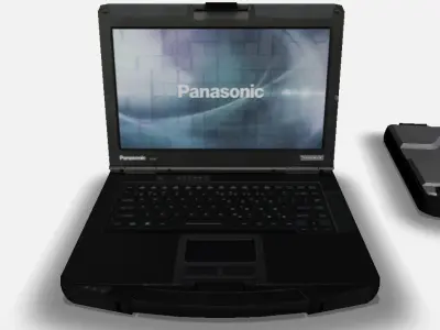 Panasonic Toughbook CF-54 Laptop Low-poly 3D model