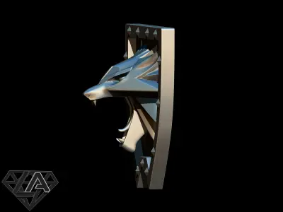 Witcher wolf shield 3D print model