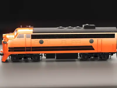Vintage EMD F7 Diesel Locomotive - Low Poly PBR Game-Ready Low-poly 3D model purchase