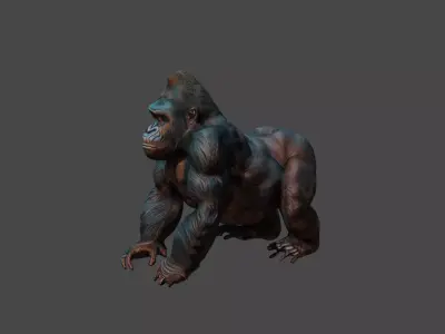 black wild gorilla 3d model free Free low-poly 3D model