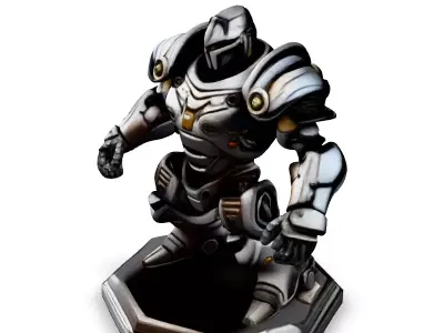 SciFi Knight Mech Warrior Robot Low-poly 3D model