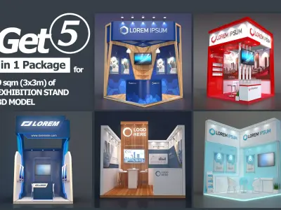EXHIBITION STAND PACKAGE 04 3D Model Collection