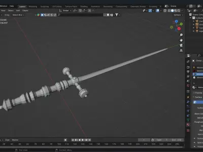 Golden looking  Stilleto 3D model