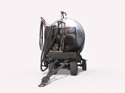 Old Hydraulic Oil Tank 3D model