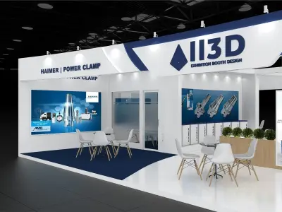 Exhibition Stand Stall Three Side Open 12X13 3D model