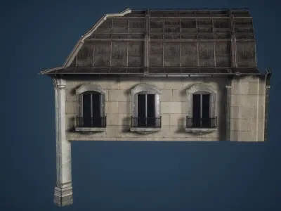 Small Residental Window Game Ready Low-poly 3D model