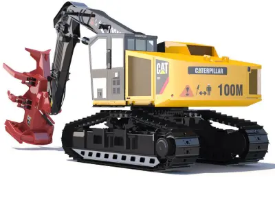 Tracked Feller Buncher Cat 551 3D model