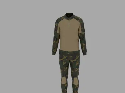 Military Uniform Low-poly 3D model