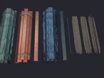 Industrial Metal Beam Low-poly 3D model