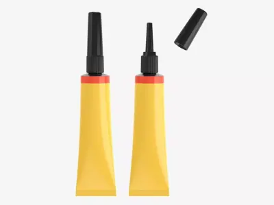 Instant super glue tin tube 02 3D model