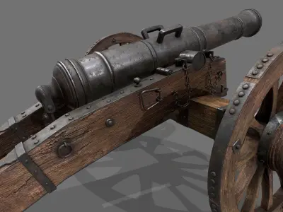 Cannon 24 pounds Low-poly 3D model