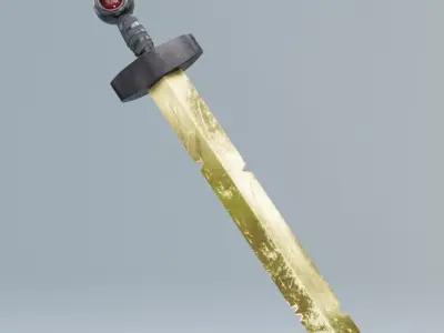 Finn Sword - Golden Sword of Battle Free low-poly 3D model