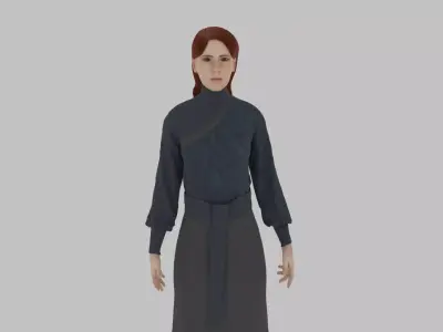 woman in asian clothes Low-poly 3D model purchase