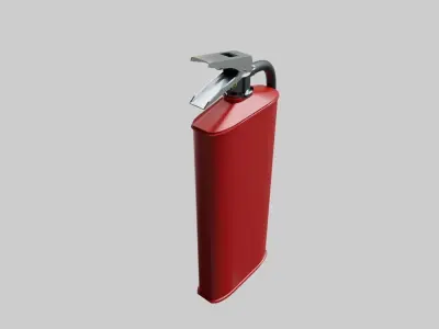 Flat Fire Extinguisher Oval - Safety and Emergency Equipment Low-poly 3D model