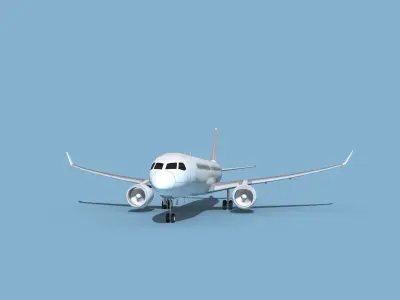 Airbus A220-300 Unmarked 1 3D model