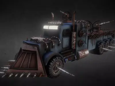 Rust Cloaked Truck  Apocalyptic Vehicle 3D model