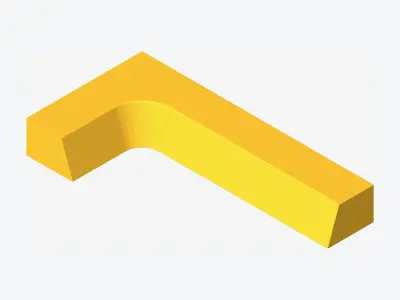Seating - Contemporary - Three - Corner - Backrest - Left Low-poly 3D model