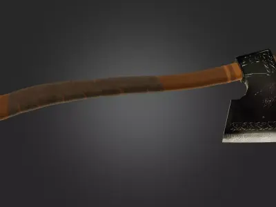 Axe military weapon PBR game readey  Free low-poly 3D model purchase