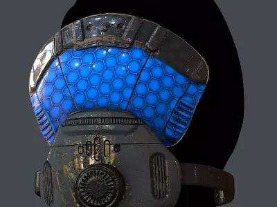 Gas mask helmet 3d model scifi Low-poly  Low-poly 3D model 69