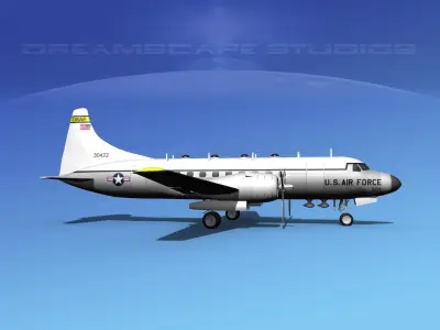 Convair T-29 Bare Metal 3D model