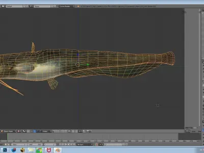 Cat fish 3D model rigged and animated Low-poly 3D model