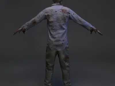 Zombie John Rigged 3D model