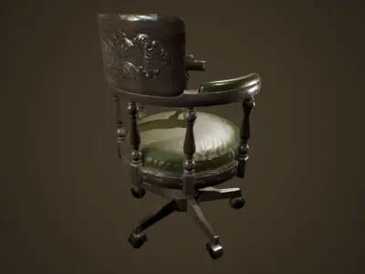 Antique Chair - PBR Game Ready Low-poly 3D model get