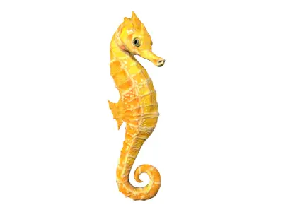 Seahorse wall art Low-poly 3D model