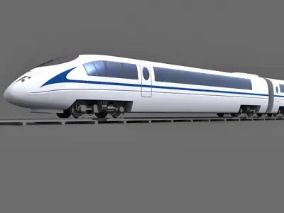 Blue Speed Train 3 3D model