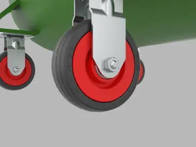 Trash garbage can on wheels 3D model