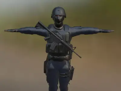 SWAT character 3D model