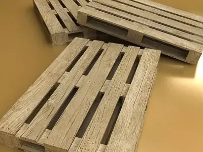 Photorealistic Wood Pallet High Res 3D model