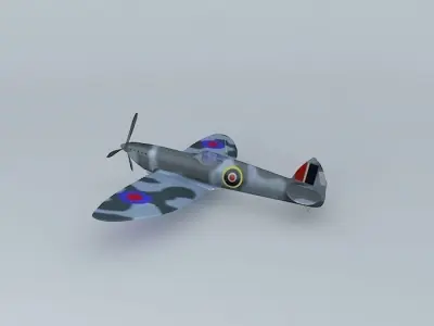 Old British battle plane Free 3D model