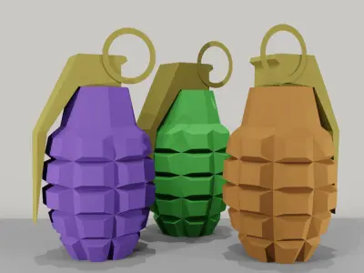 Lowpoly Grenade Low-poly 3D model
