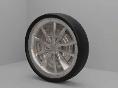 3D realistic tesla car wheel model  Free low-poly 3D model
