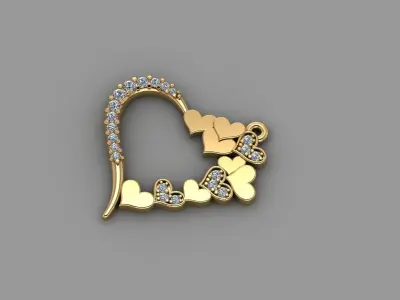 Love  Heart pendant Free low-poly 3D model