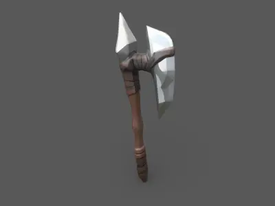 Stylized Primitive Battle Axe - Game Ready Low-poly 3D model