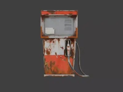 Rusty Modern Gas Station Pump Low-poly 3D model