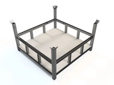 Heavy industry steel transport case 3D model