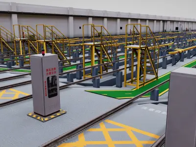 Section of Subway Station Low-poly 3D model purchase