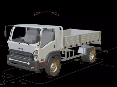 Isuzu FVZ Flatbed Truck 3D model