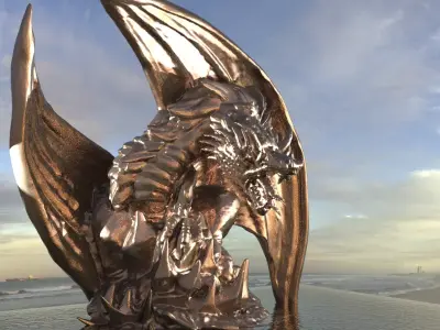 Dragon Monolith statue 3  3D model