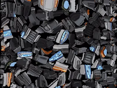 Futuristic Gun 3D model 2