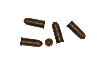 Hand Gun Bullets and shells Low-poly 3D model
