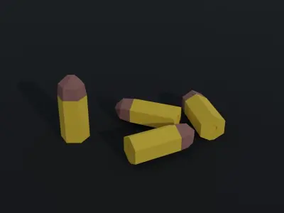 Cartoon ammo Polygonal Style Low-poly 3D model