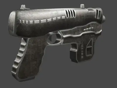 pistole gun Low-poly 3D model