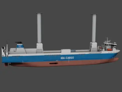 Ro-Ro Sailing vessel Low-poly 3D model
