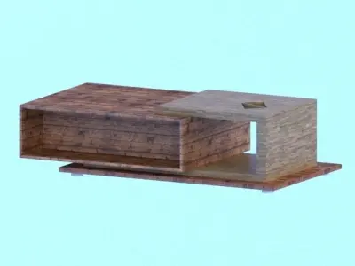 Industrial style table Low-poly 3D model