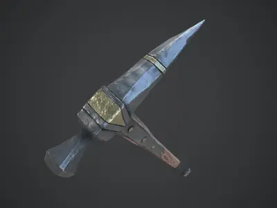 Medieval Hammer Low-poly 3D model