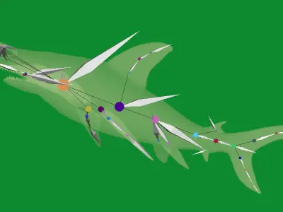 Hammerhead Shark Low-poly 3D model 4
